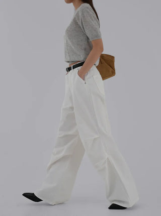 Maing pintuck parachute pants