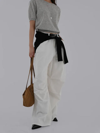 Maing pintuck parachute pants