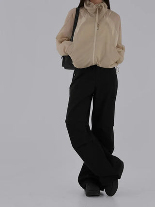 Maing pintuck parachute pants