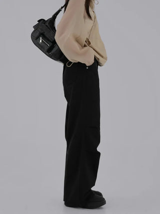 Maing pintuck parachute pants