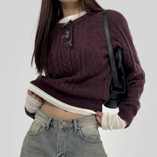 Fore Round Neck Cable Knit