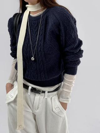 Fore Round Neck Cable Knit