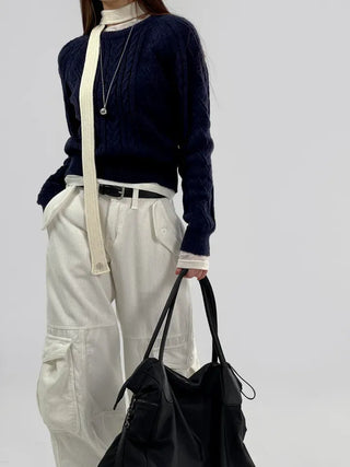 Fore Round Neck Cable Knit