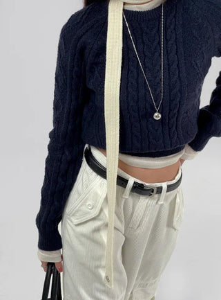 Fore Round Neck Cable Knit