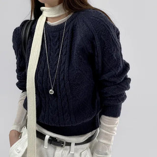 Fore Round Neck Cable Knit