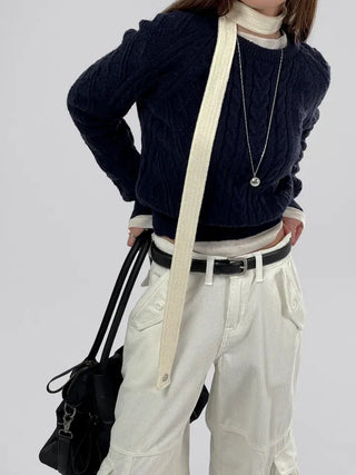 Fore Round Neck Cable Knit