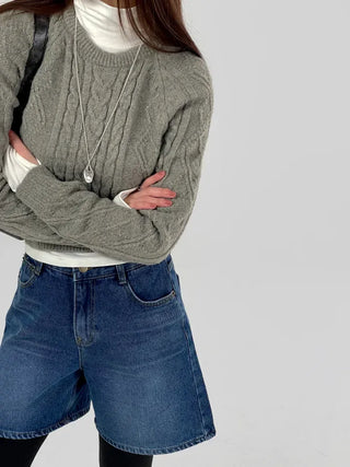 Fore Round Neck Cable Knit