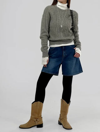 Fore Round Neck Cable Knit