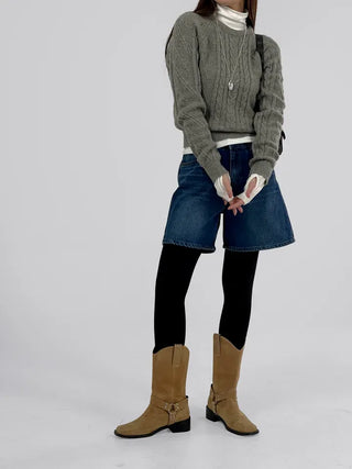 Fore Round Neck Cable Knit