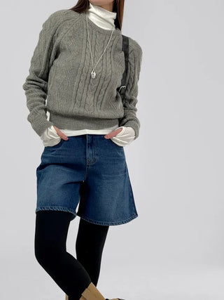 Fore Round Neck Cable Knit