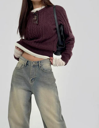 Fore Round Neck Cable Knit