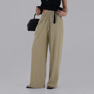 Soring Crinkly Elastic Waist Pants