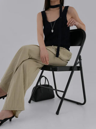 Soring Crinkly Elastic Waist Pants