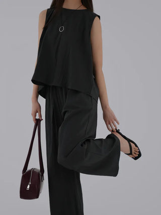 Soring Crinkly Elastic Waist Pants