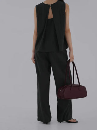 Soring Crinkly Elastic Waist Pants