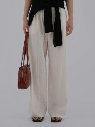 Soring Crinkly Elastic Waist Pants