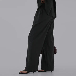 Soring Crinkly Elastic Waist Pants