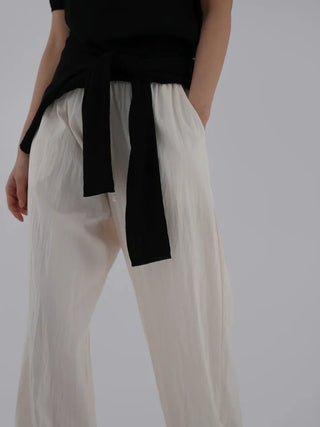 Soring Crinkly Elastic Waist Pants
