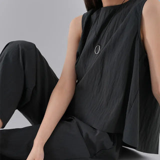 Soring Rustling Backless Sleeveless Top