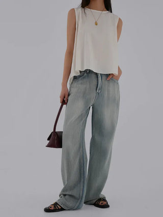Soring Rustling Backless Sleeveless Top