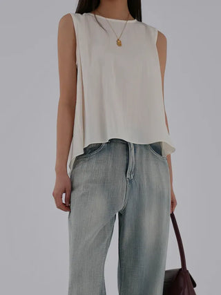 Soring Rustling Backless Sleeveless Top