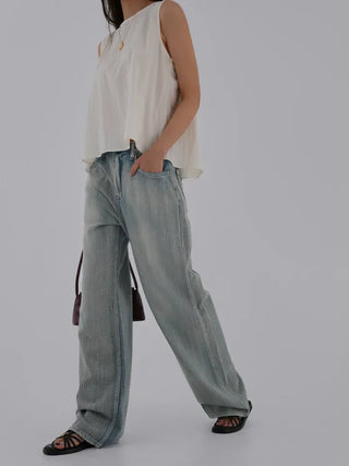 Soring Rustling Backless Sleeveless Top