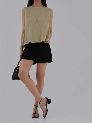 Soring Rustling Backless Sleeveless Top