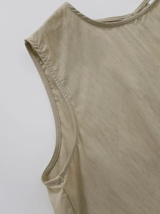 Soring Rustling Backless Sleeveless Top