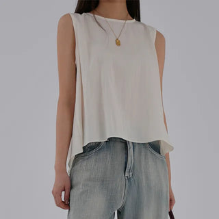 Soring Rustling Backless Sleeveless Top