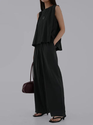 Soring Rustling Backless Sleeveless Top