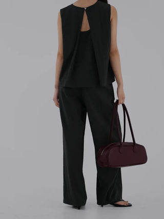 Soring Rustling Backless Sleeveless Top