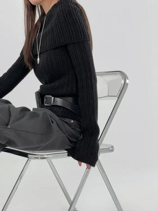 Ginger Off-Shoulder Ribbed Knit