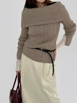 Ginger Off-Shoulder Ribbed Knit