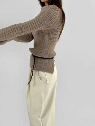 Ginger Off-Shoulder Ribbed Knit