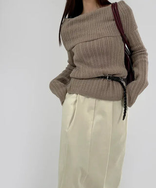 Ginger Off-Shoulder Ribbed Knit