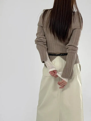 Ginger Off-Shoulder Ribbed Knit