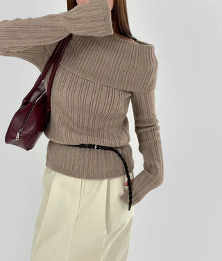 Ginger Off-Shoulder Ribbed Knit