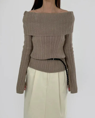 Ginger Off-Shoulder Ribbed Knit