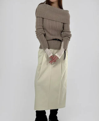 Ginger Off-Shoulder Ribbed Knit