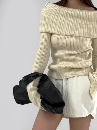 Ginger Off-Shoulder Ribbed Knit