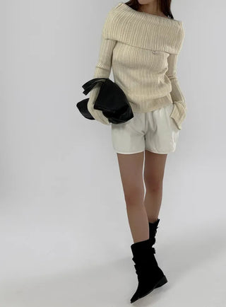 Ginger Off-Shoulder Ribbed Knit