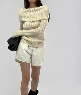Ginger Off-Shoulder Ribbed Knit