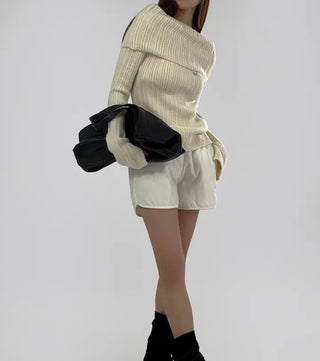 Ginger Off-Shoulder Ribbed Knit