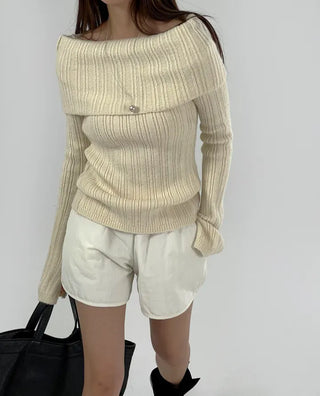 Ginger Off-Shoulder Ribbed Knit