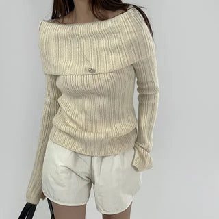 Ginger Off-Shoulder Ribbed Knit
