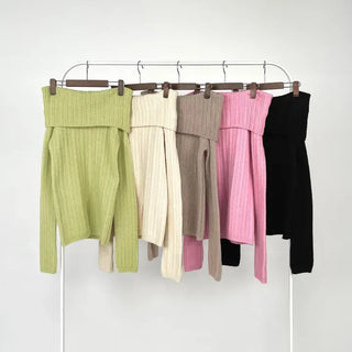 Ginger Off-Shoulder Ribbed Knit