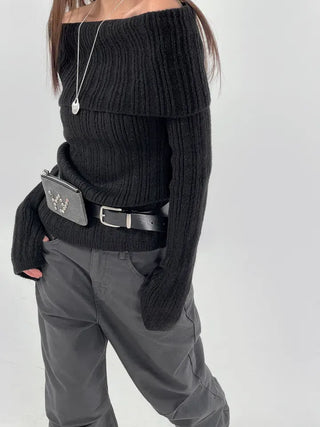 Ginger Off-Shoulder Ribbed Knit
