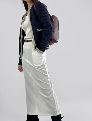 Jessie Color Block Two-Pocket Knit Zip-Up