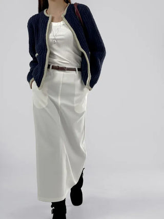 Jessie Color Block Two-Pocket Knit Zip-Up