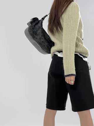 Jessie Color Block Two-Pocket Knit Zip-Up